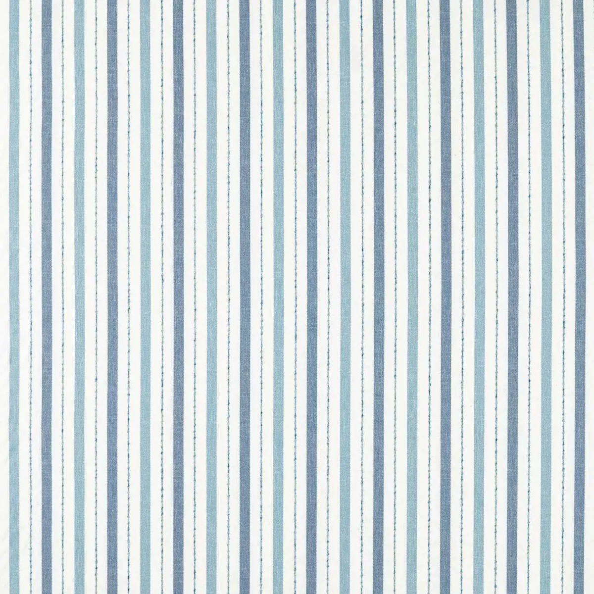 Camino Fabric - Denim by blue striped woven fabric from Clarke & Clarke