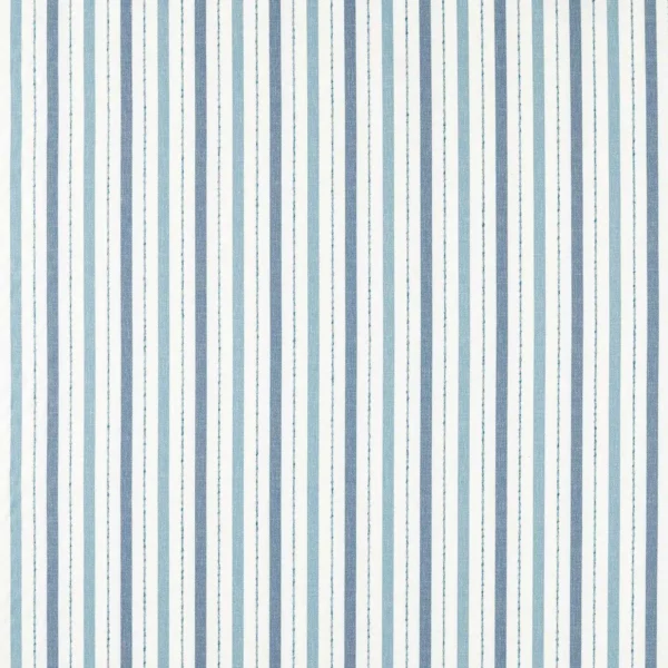 Camino Fabric - Denim by blue striped woven fabric from Clarke & Clarke
