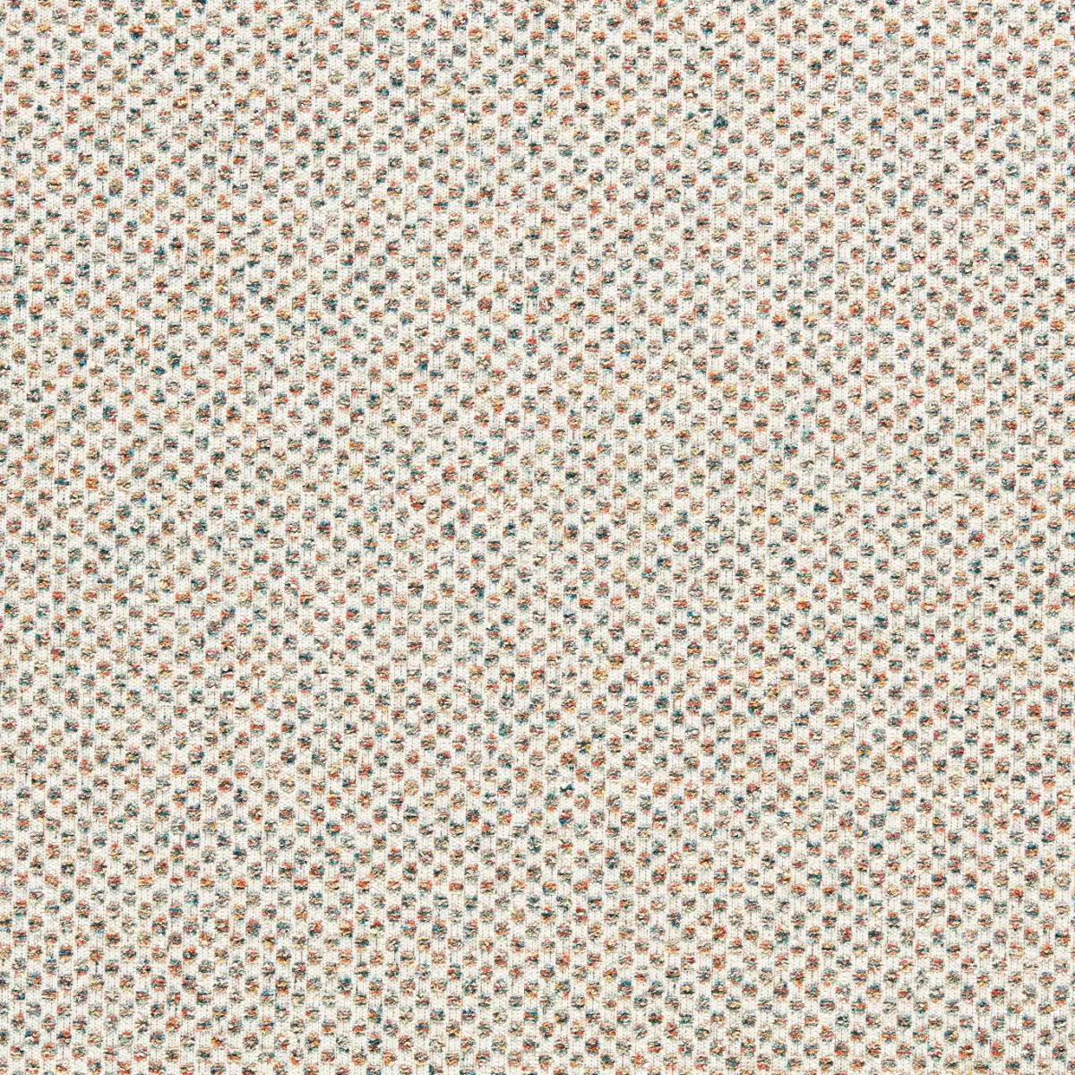 Sotano Fabric - Cinnamon / Teal by orange spotted woven fabric from Clarke & Clarke