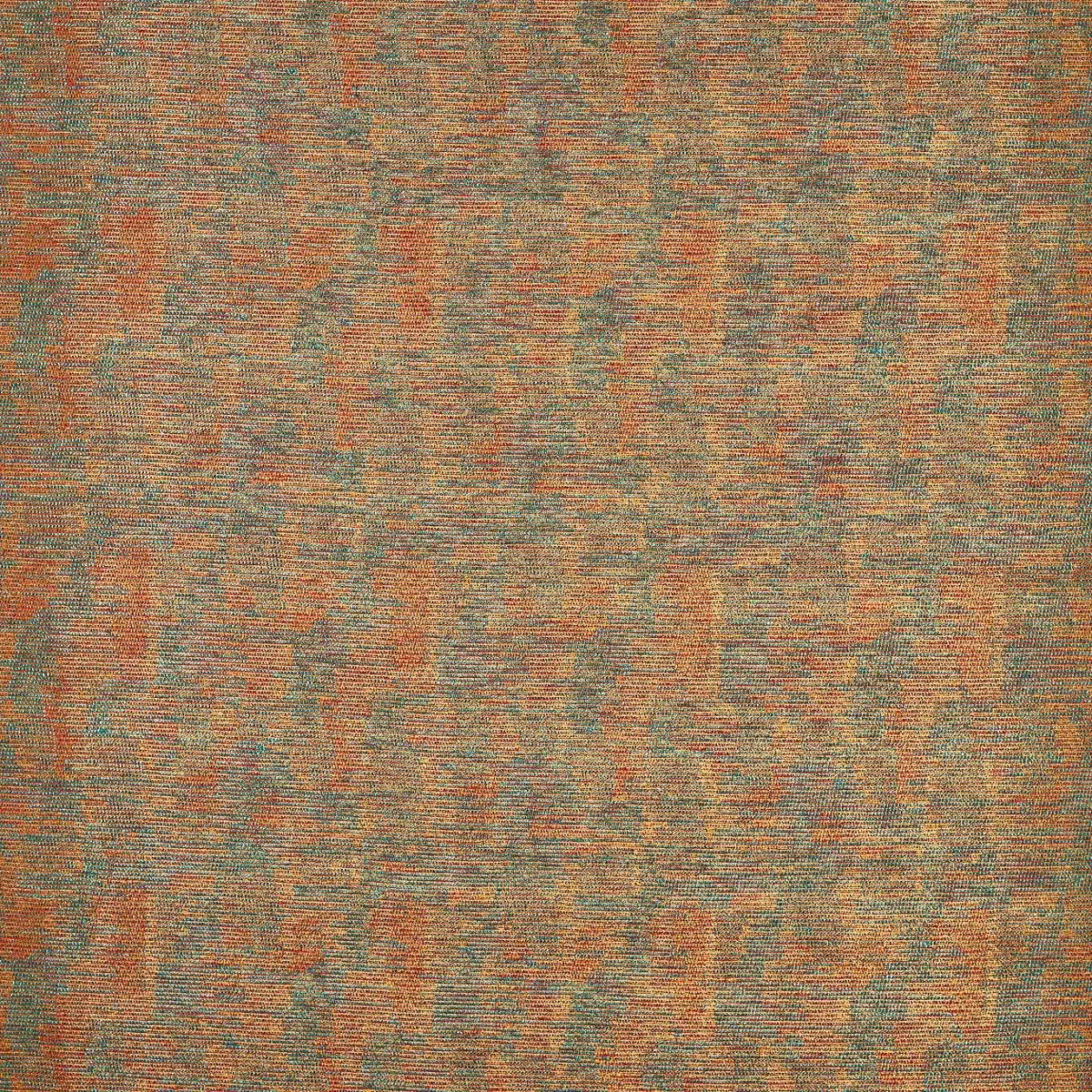 Zocalo Fabric - Cinnamon / Teal by orange contemporary woven fabric from Clarke & Clarke