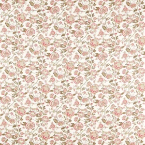 pink botanical cotton fabric from Clarke & Clarke