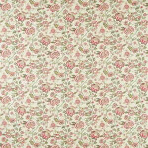 red botanical cotton fabric from Clarke & Clarke