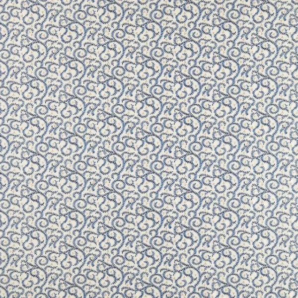 Buta Embroidery Fabric - Ink by blue botanical embroideried fabric from Clarke & Clarke