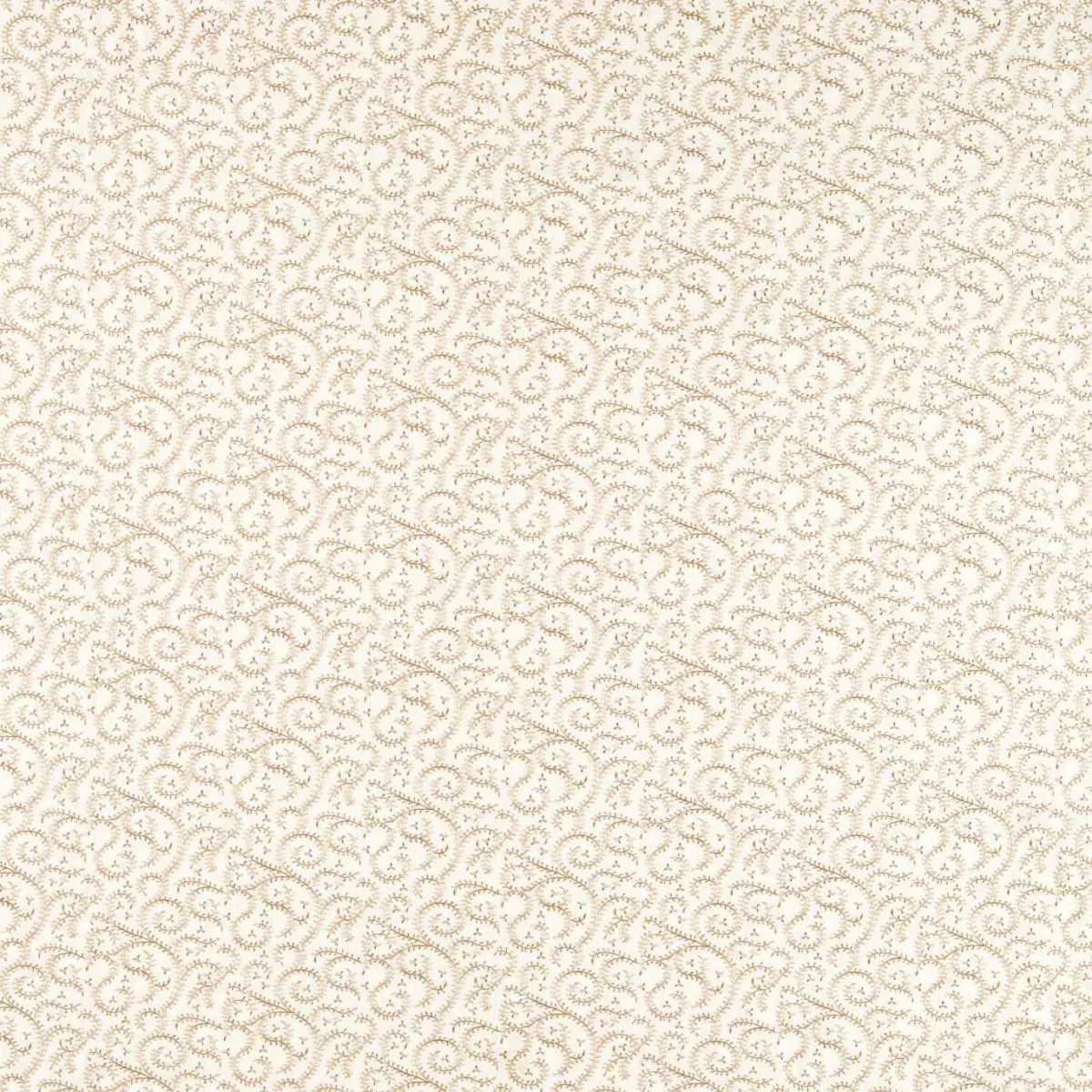 neutral botanical embroideried fabric from Clarke & Clarke