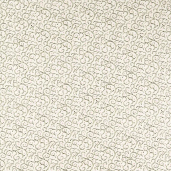 Buta Embroidery Fabric - Sage / Blush by green botanical embroideried fabric from Clarke & Clarke