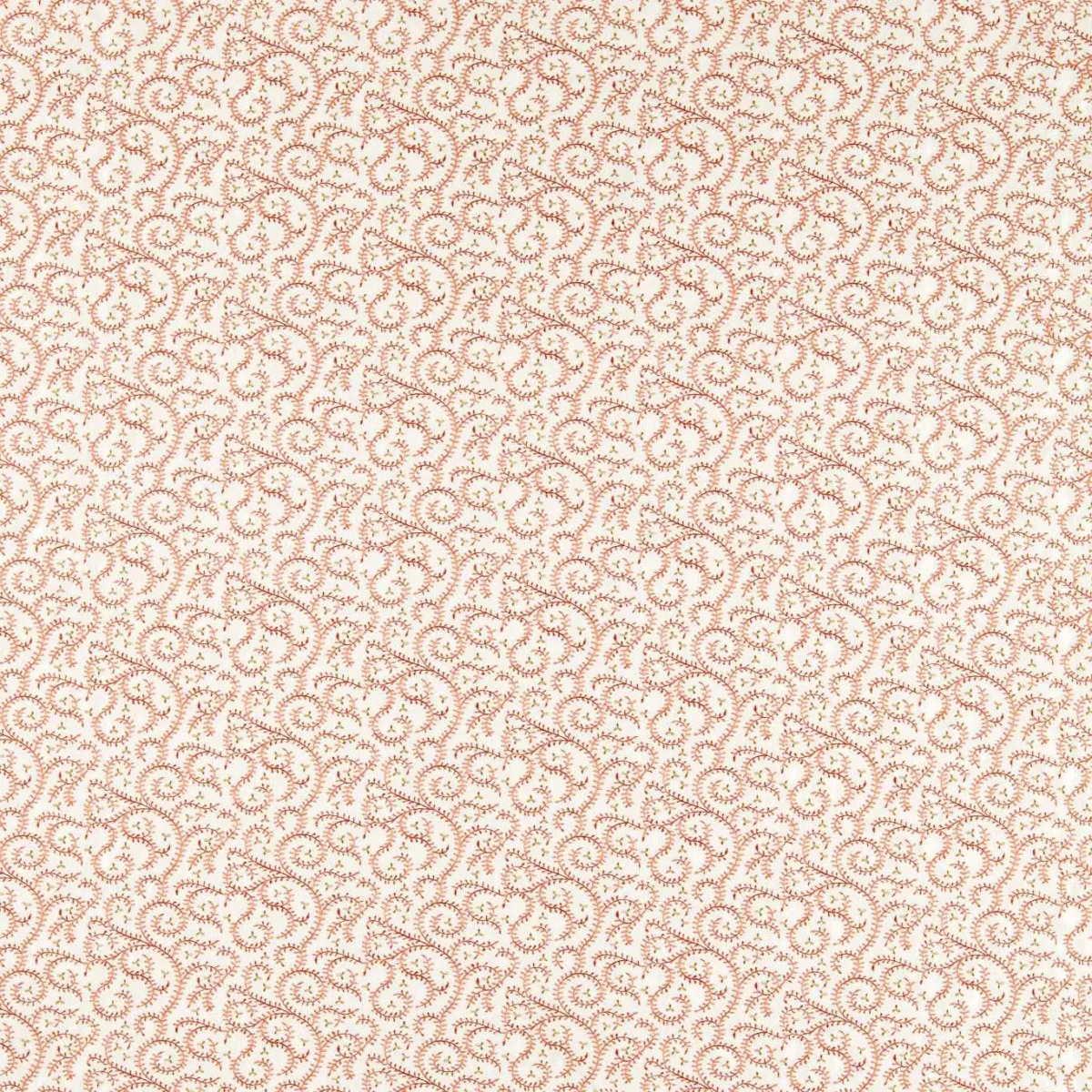 orange botanical embroideried fabric from Clarke & Clarke