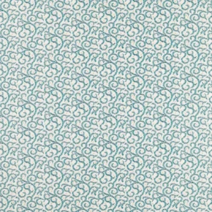 blue botanical embroideried fabric from Clarke & Clarke