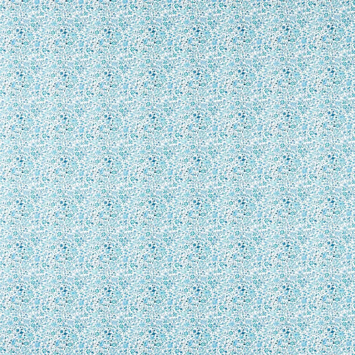 Gamthi Fabric - Cobalt by blue botanical cotton fabric from Clarke & Clarke