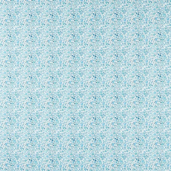 Gamthi Fabric - Cobalt by blue botanical cotton fabric from Clarke & Clarke