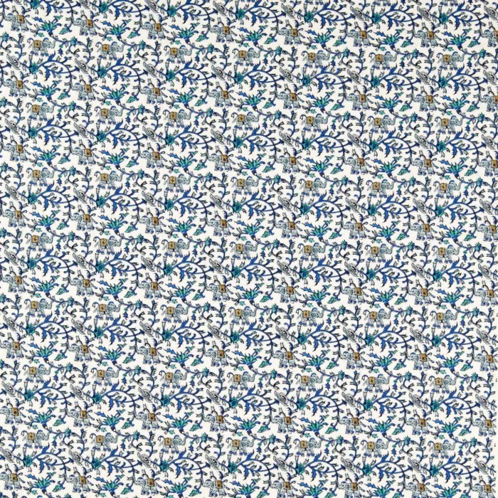 Hathi Embroidery Fabric - Cobalt swatch