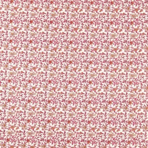 red botanical embroideried fabric from Clarke & Clarke