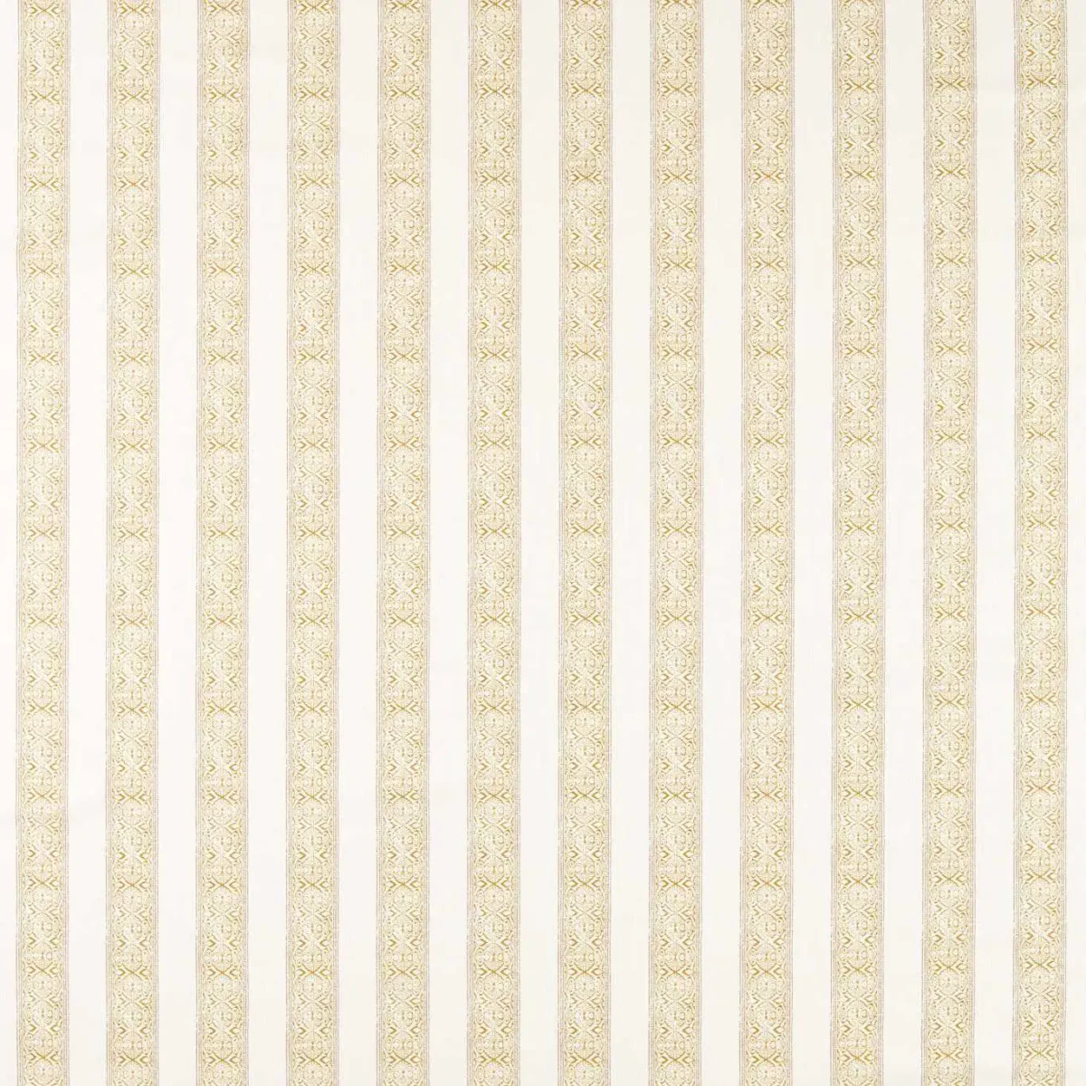 Kalamkari Fabric - Antique by yellow striped cotton fabric from Clarke & Clarke