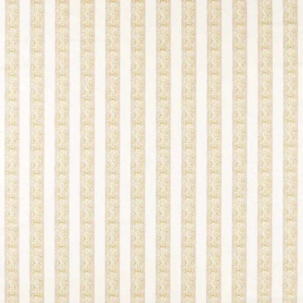 Kalamkari Fabric - Antique by yellow striped cotton fabric from Clarke & Clarke