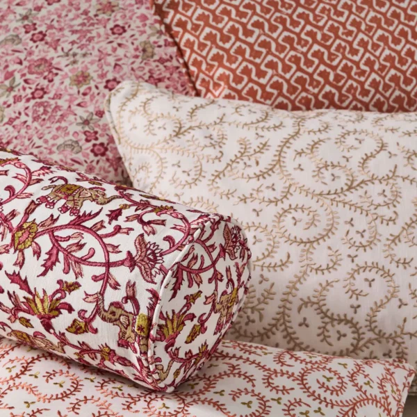 Hathi Embroidery Fabric - Raspberry by Hathi Embroidery Fabric - Raspberry from