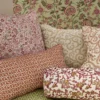 pink botanical cushion with cushion
