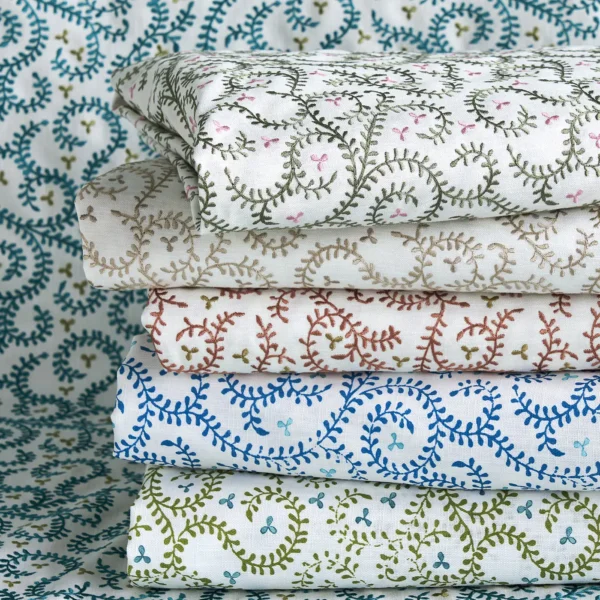 green botanical fabrics with fabrics