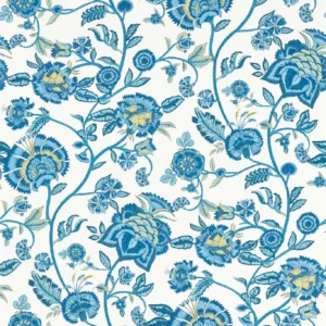 blue botanical wallpaper from clarke & clarke