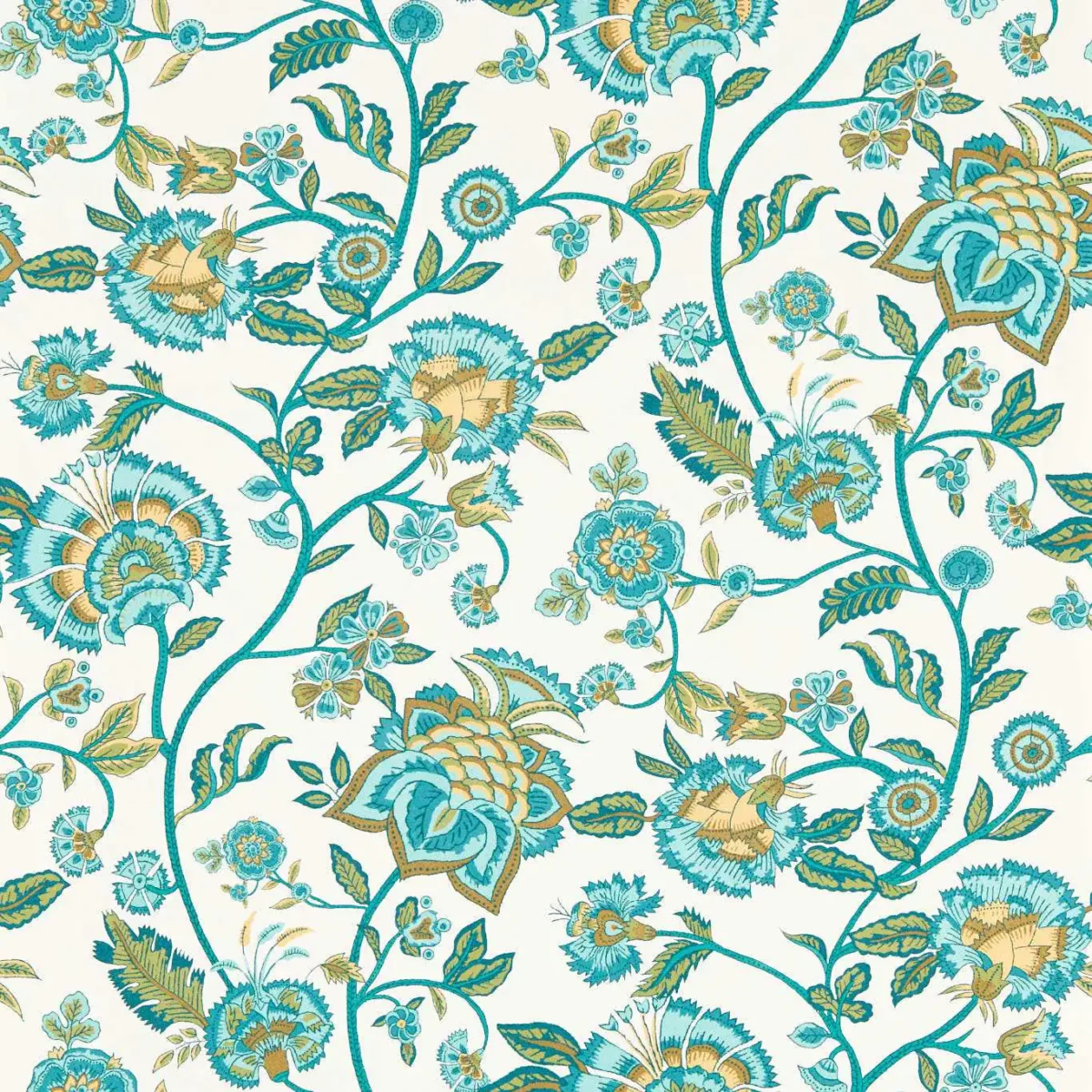 Barmeri Wallpaper - Teal by green botanical wallpaper from clarke & clarke