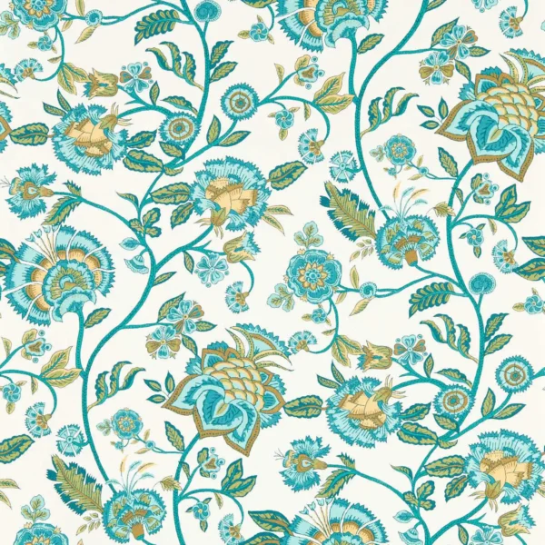 Barmeri Wallpaper - Teal by green botanical wallpaper from clarke & clarke