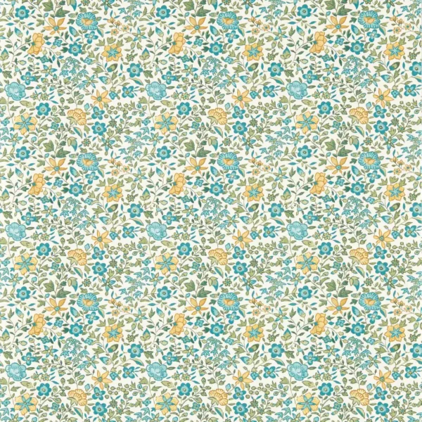 Gamthi Wallpaper - Teal by blue botanical wallpaper from clarke & clarke