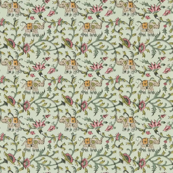 Hathi Wallpaper - Sage by green botanical wallpaper from clarke & clarke