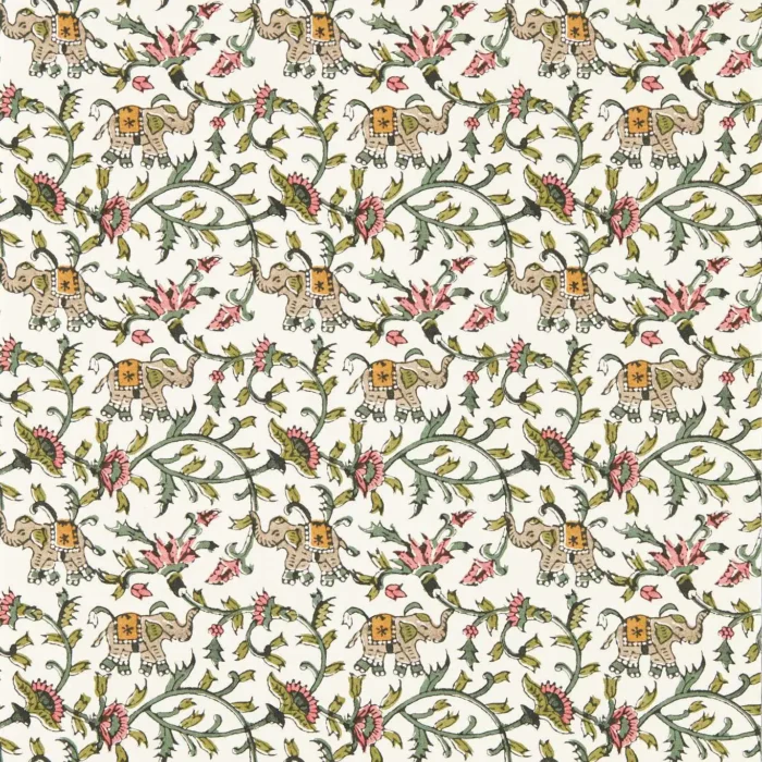 Hathi Wallpaper - Sage / Blush swatch
