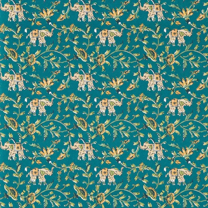 Hathi Wallpaper - Teal swatch