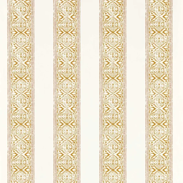 Kalamkari Wallpaper - Antique by yellow striped wallpaper from clarke & clarke