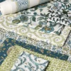 blue striped wallpaper and fabrics with fabrics