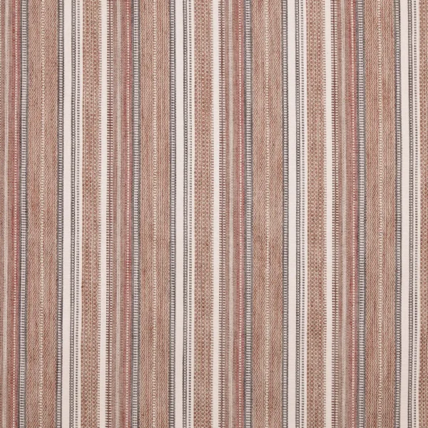 Zola Fabric - Cinnabar by brown striped woven fabric from Prestigious Textiles