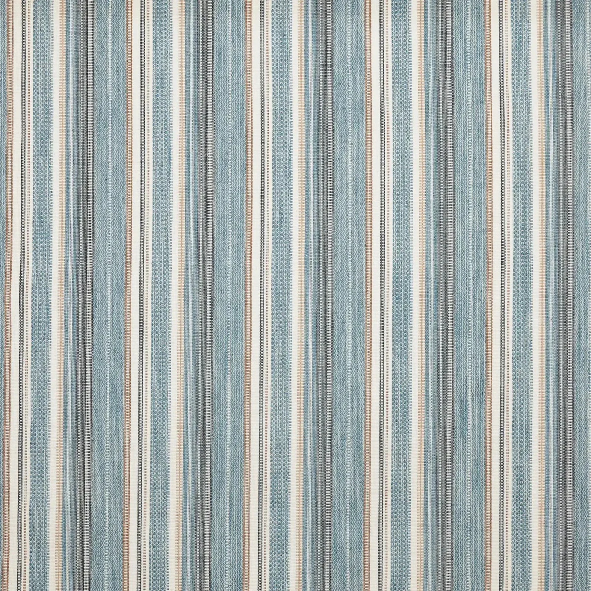 Zola Fabric - Ocean by blue striped woven fabric from Prestigious Textiles