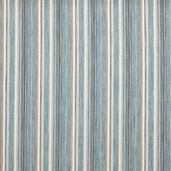 Zola Fabric - Ocean by blue striped woven fabric from Prestigious Textiles