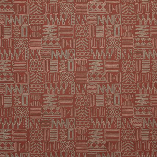 Imara Fabric - Cinnabar by red misc embroideried fabric from Prestigious Textiles