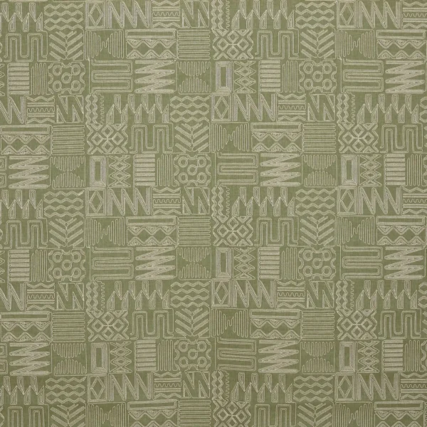Imara Fabric - Cactus by green misc embroideried fabric from Prestigious Textiles