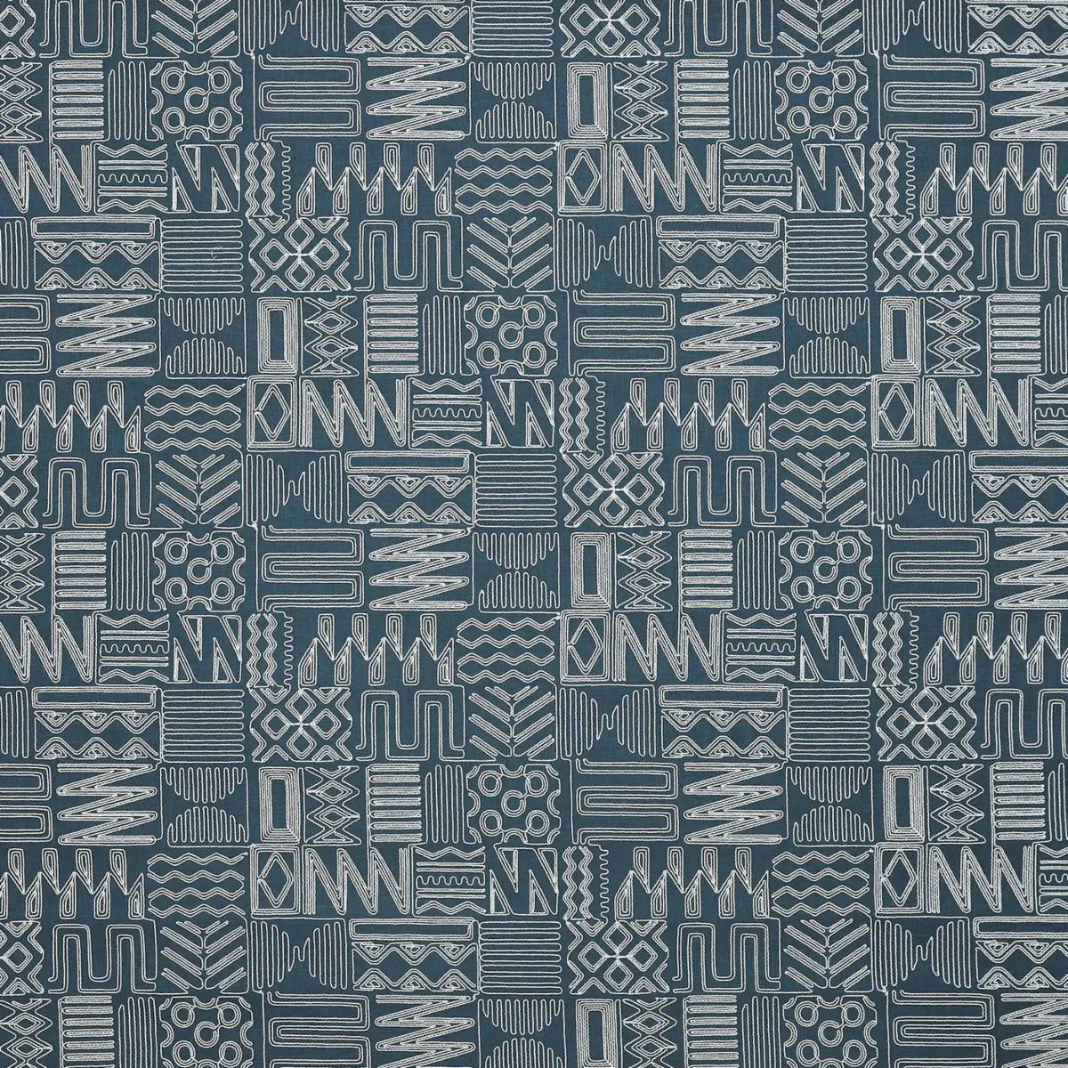 Imara Fabric - Indigo by blue misc embroideried fabric from Prestigious Textiles
