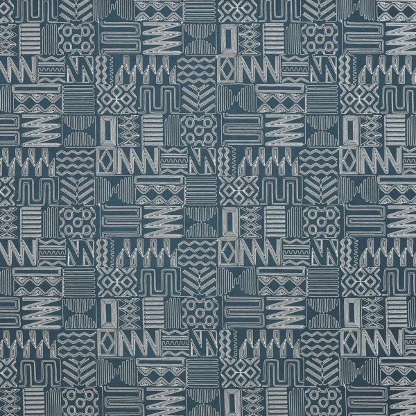 Imara Fabric - Indigo by blue misc embroideried fabric from Prestigious Textiles
