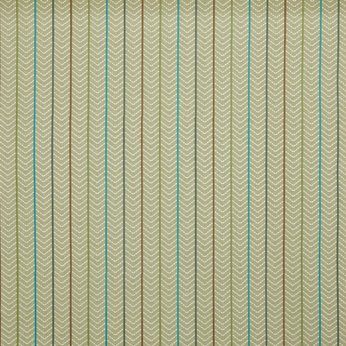 Kitwana Fabric - Cactus by green striped embroideried fabric from Prestigious Textiles
