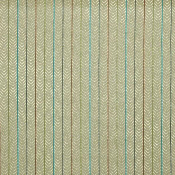 Kitwana Fabric - Cactus by green striped embroideried fabric from Prestigious Textiles