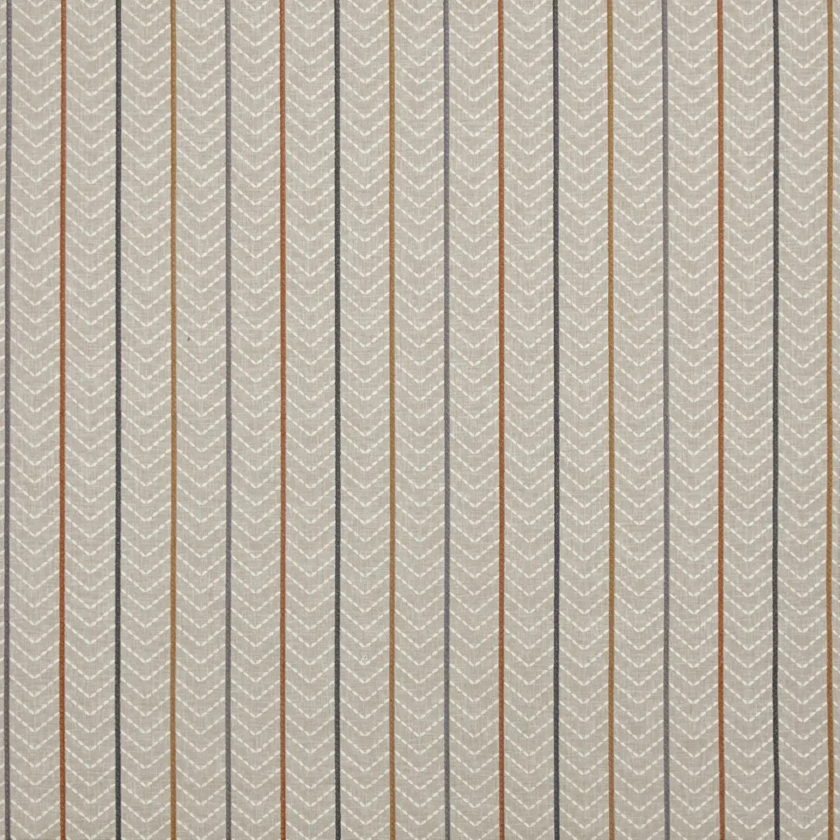 Kitwana Fabric - Rattan by black-grey striped embroideried fabric from Prestigious Textiles
