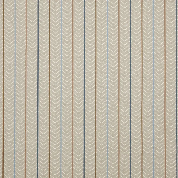 Kitwana Fabric - Ocean by black-grey striped embroideried fabric from Prestigious Textiles