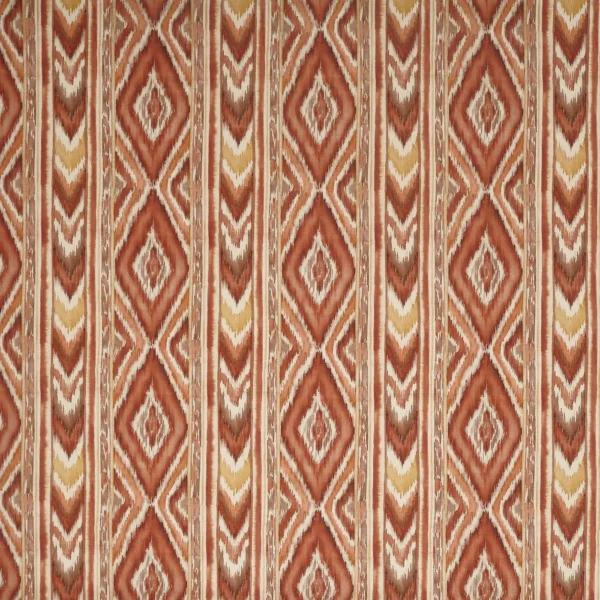 Sekani Fabric - Cinnabar by orange geometric printed fabric from Prestigious Textiles