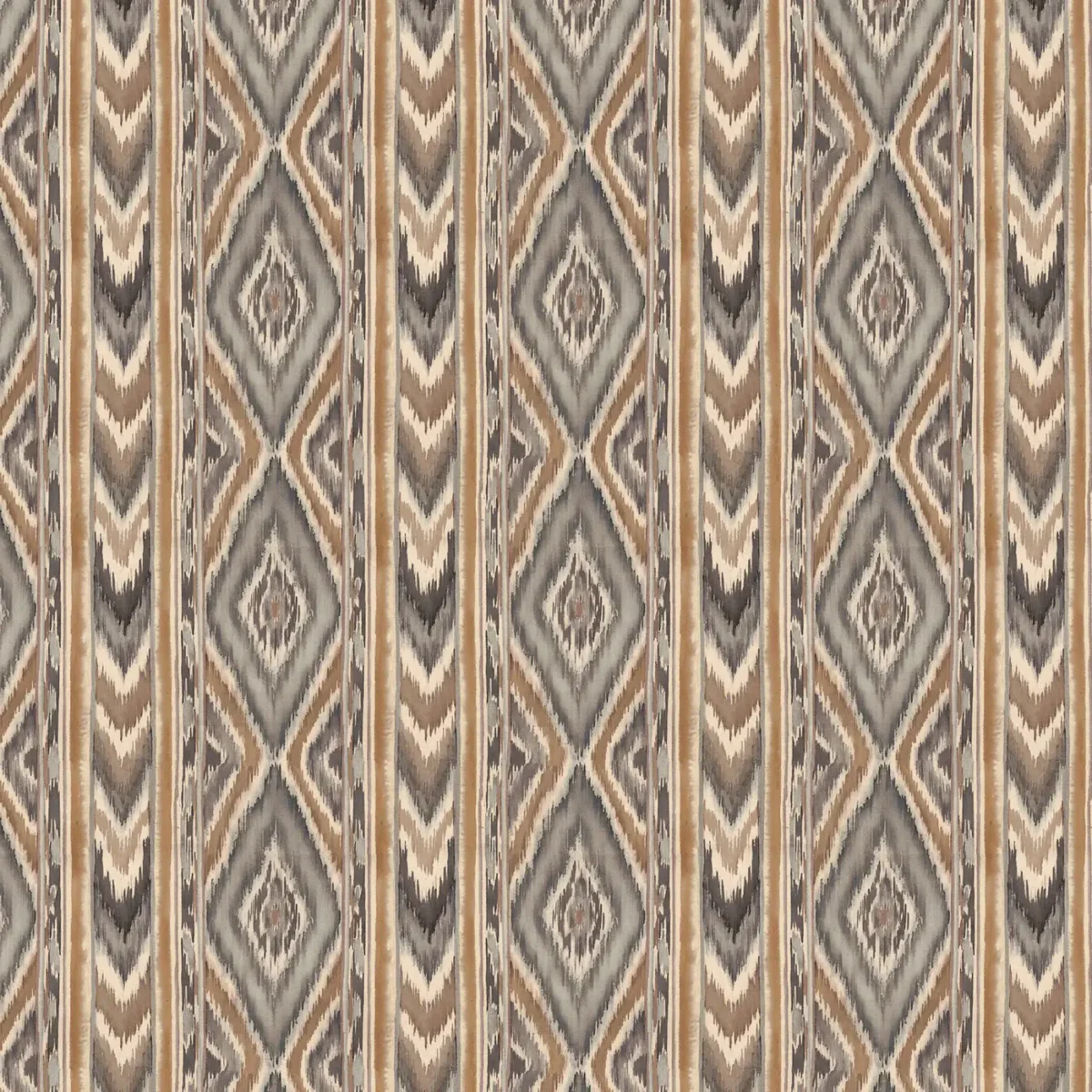 Sekani Fabric - Rattan by brown geometric printed fabric from Prestigious Textiles