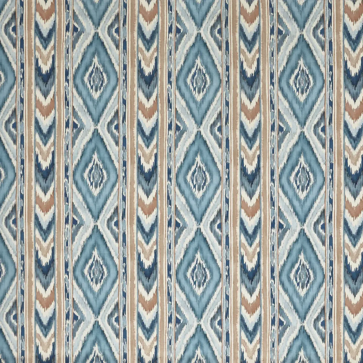 Sekani Fabric - Ocean by blue geometric printed fabric from Prestigious Textiles