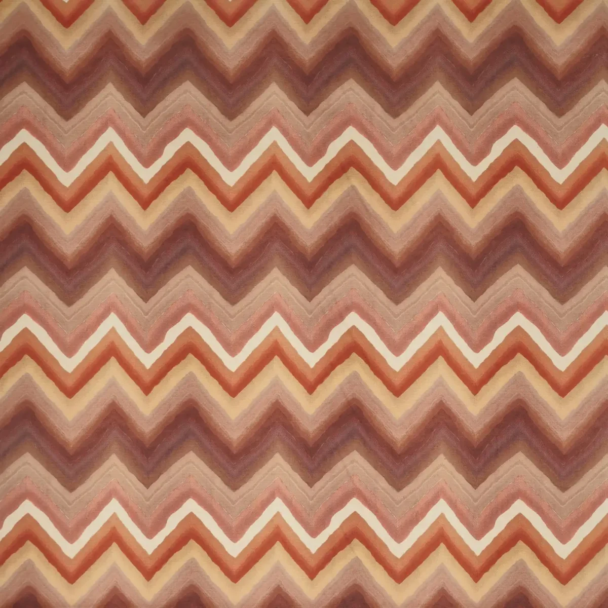 Zendaya Fabric - Cinnabar by orange geometric printed fabric from Prestigious Textiles