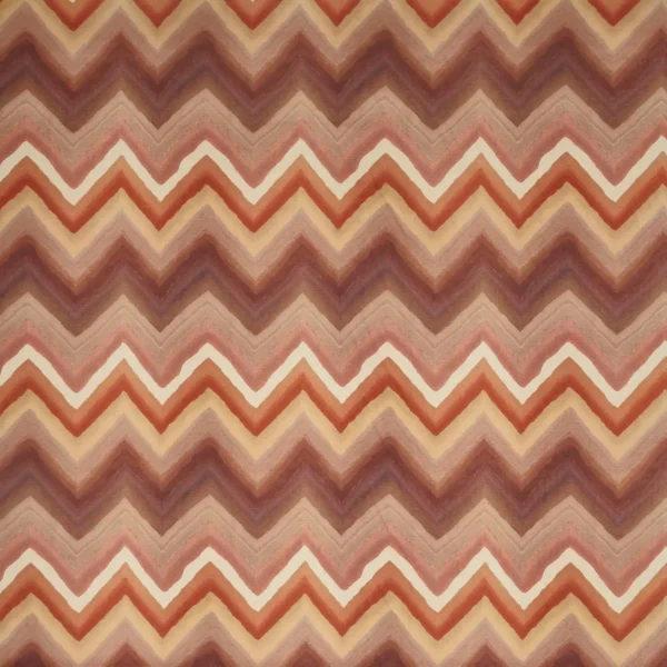 Zendaya Fabric - Cinnabar by orange geometric printed fabric from Prestigious Textiles
