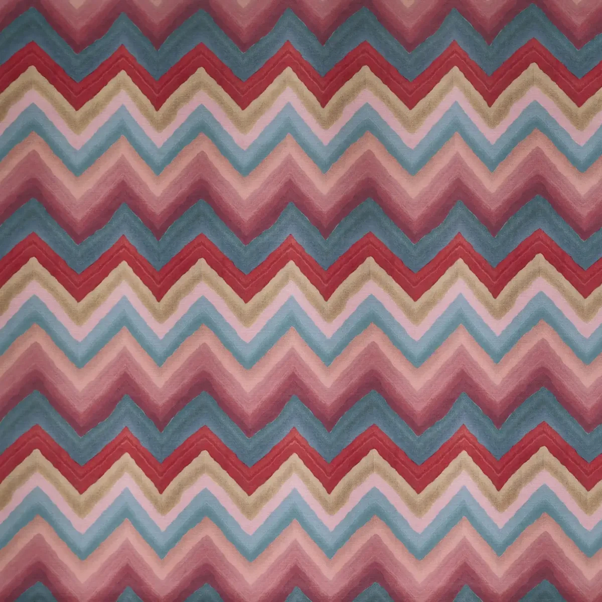Zendaya Fabric - Indigo by red geometric printed fabric from Prestigious Textiles