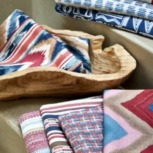 red striped fabrics with fabrics