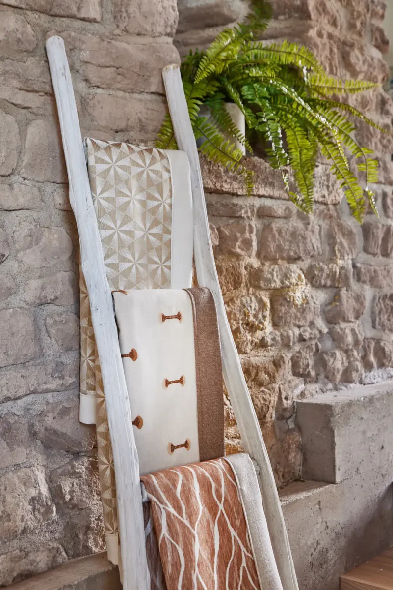 Braxton Fabric - Mist by neutral geometric fabrics with wall
