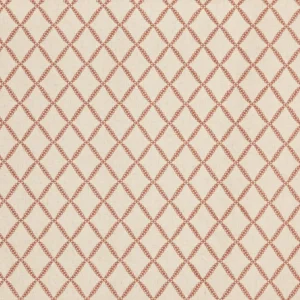 orange geometric embroideried fabric from Prestigious Textiles