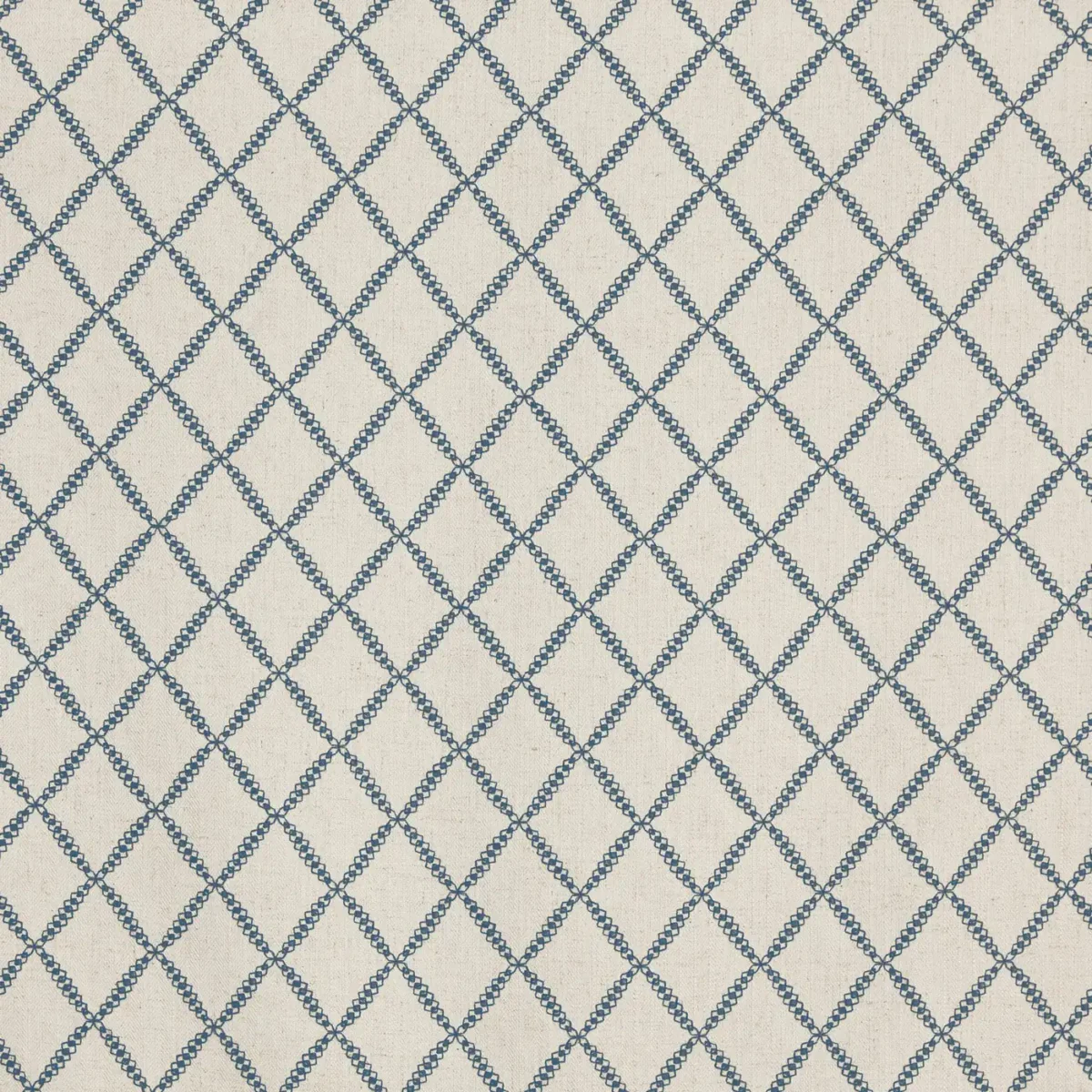 Cecil Fabric - Bluebell by blue geometric embroideried fabric from Prestigious Textiles